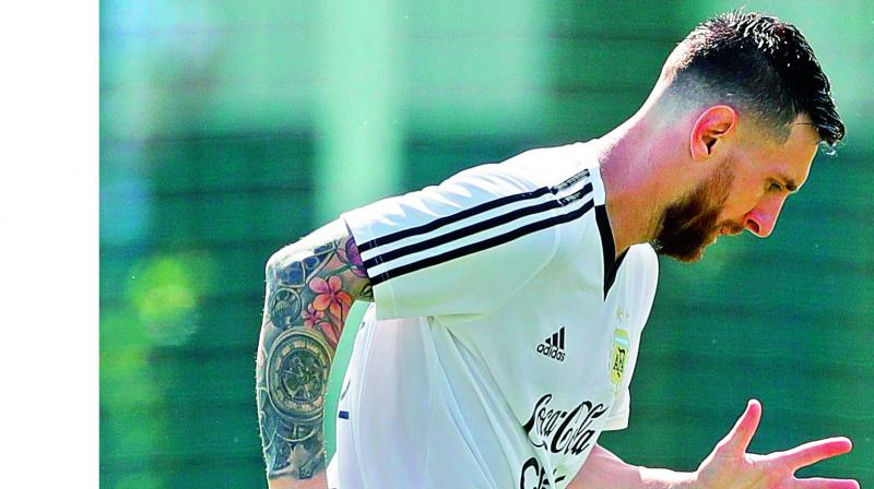 Lionel Messi trains ahead of the match against France.	 (Photo:AP)