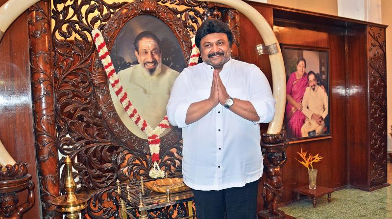 After CM Palaniswami on Friday announced that the birth anniversary of actor Sivaji Ganesan would be celebrated as a government event,  Sivajis son Prabhu thanks the government at a press meet on Friday. 	(Photo:DC)