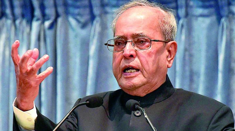 President Pranab Mukherjee during the Electoral Reforms for Stronger Democracy event in Delhi on Thursday. (Photo: PTI)