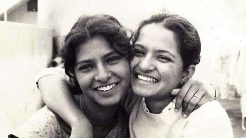 Gauri Lankesh with sister Kavitha Lankesh.