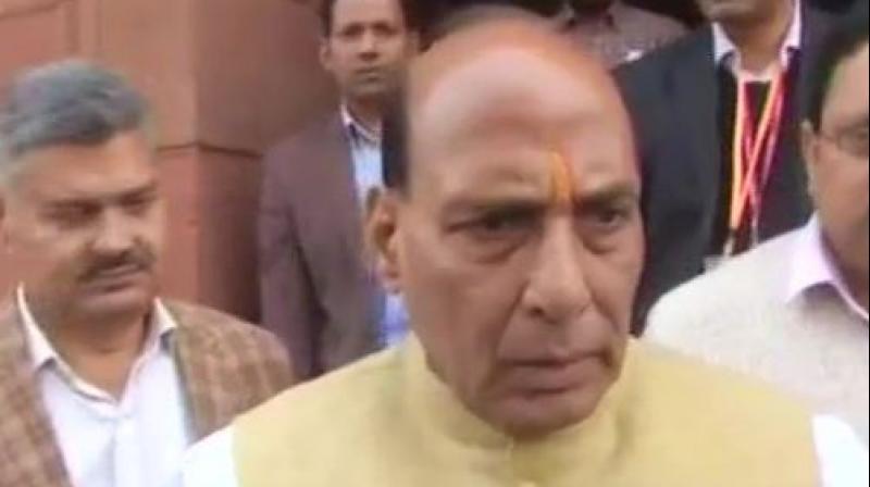 Home Minister Rajnath Singh praised the Budget, saying, Its a grand budget, lot of announcements for the poor, farmers and tribals which budget will also cement India as a global economic power. (Photo: ANI/Twitter)