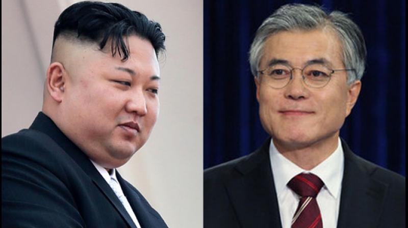 Moon (R) and Kim (L) are due to meet on Friday on the southern side of the DMZ, in what will be only the third inter-Korean summit since the 1950-53 Korean War. (Photo: AP)