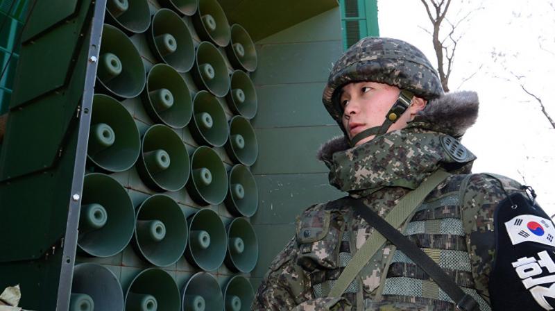 Along the border, South Korea started taking down its loudspeakers on Tuesday afternoon, a defence official said. Activity at several spots along the border indicated North Koreans were doing the same, he said. (Photo: AFP)
