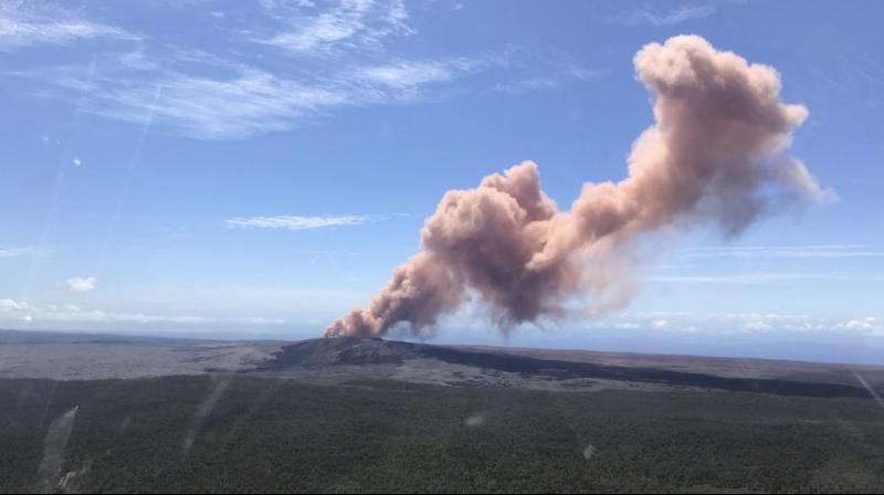 The Puu Oo crater floor began to collapse Monday, triggering a series of earthquakes and pushing the lava into new underground chambers. (Photo: AP)