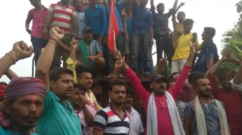 Protesters stopped trains in Bihars Darbhanga and Munger and high alert was issued in 35 districts of Madhya Pradesh.  (Photo: ANI)