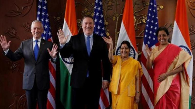 2+2 talks: India, US ink critical defence pact; discuss cross-border terror, H1B