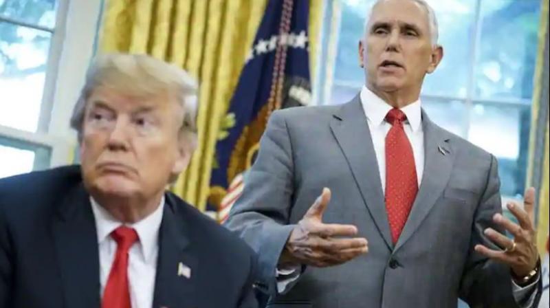 Let me be very clear. Im 100 per cent confident that no one on the vice presidents staff was involved in this anonymous editorial. I know my people, Pence said. (Photo: AFP)