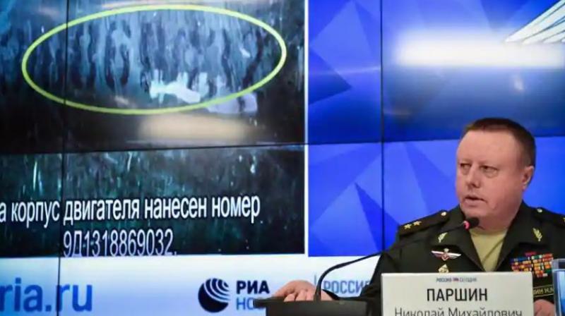 Russias defence ministry Chief of the Main Rocket and Artillery Department Lt General Nikolai Parshin attends a press briefing dedicated to the crash of the Malaysia Airlines Boeing 777 plane operating flight MH17 in Moscow.(Photo: AFP)