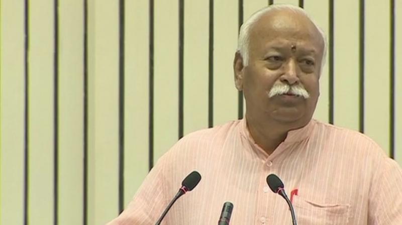 Bhagwat said the Sangh believes the centre of power should remain as envisaged in the Constitution and that it considers it wrong if it is not so. (Photo: ANI | Twitter)
