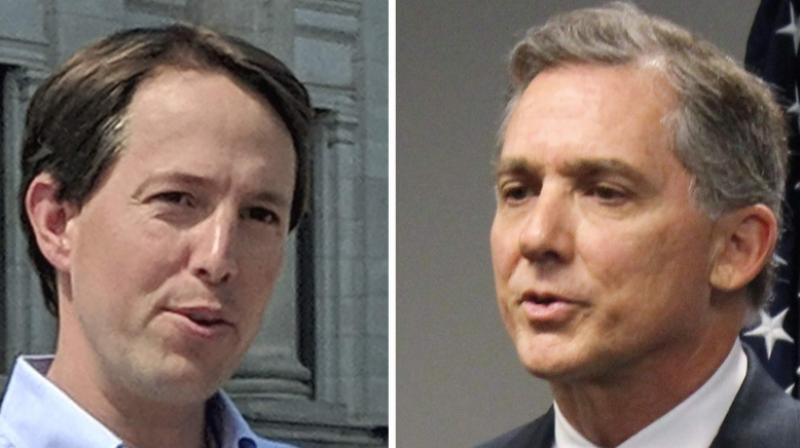 This combination of 2018 file photos shows Arkansas Congressional candidates, Democrat Clarke Tucker, left, and Republican U.S. Rep. French Hill. (Photo : AP)