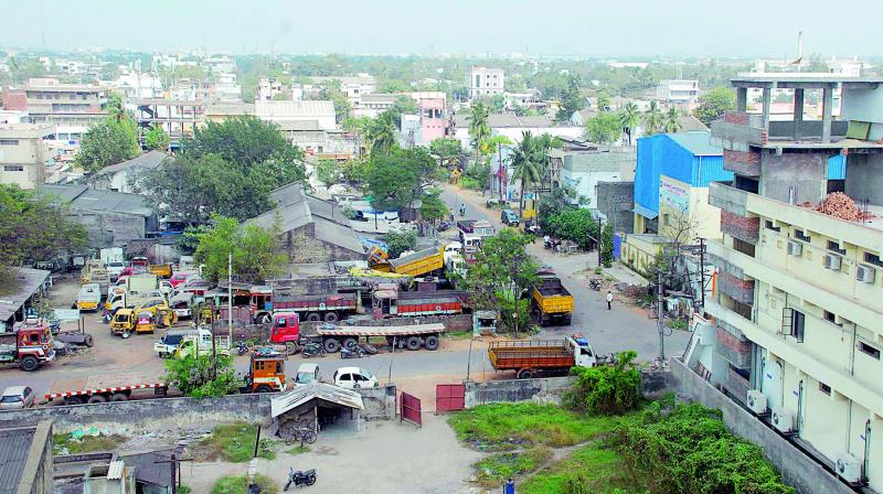 A view of the Autonagar area in VIjayawada which is a hub of industrial activity.