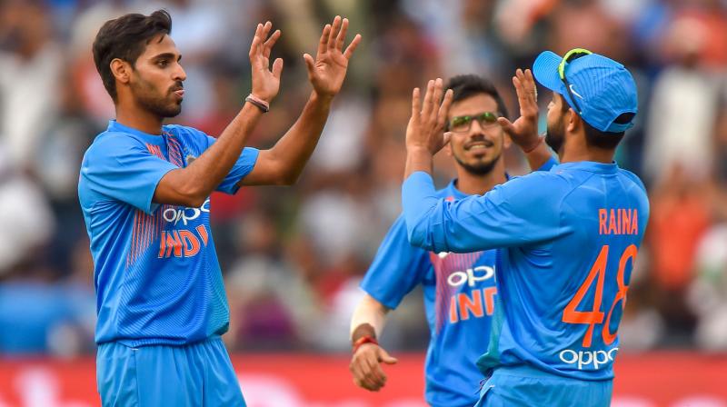 All eyes will be on Bhuvneshwar Kumar, who picked up a five-wicket haul in the first T20. (Photo: AFP)