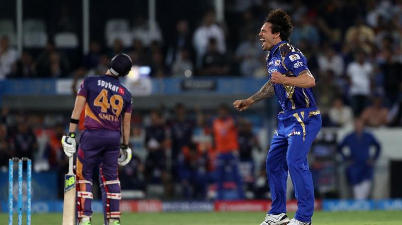 Rohit Sharma praised Australian left-arm pacer Mitchell Johnson, who bowled the last over, for turning the match in Mumbai Indians favour. (Photo: BCCI)