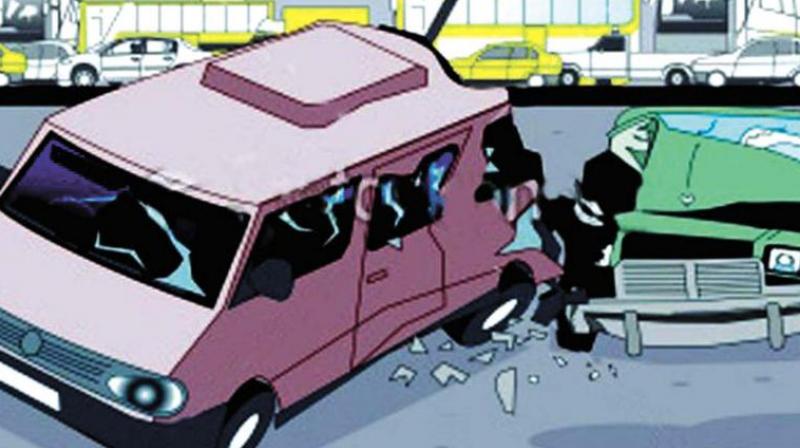 The force with which the out-of-control truck rammed into the cars waiting at the toll gate was so much that it damaged the toll booth as well.(Representional Image)