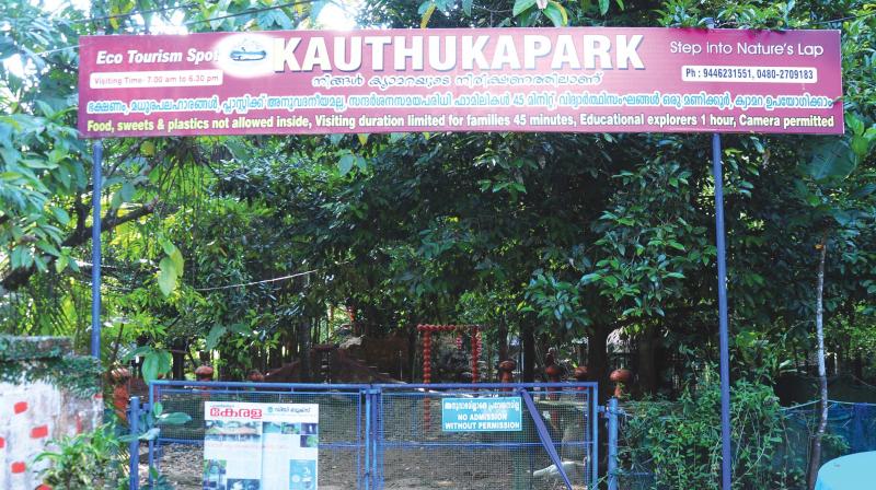 The Park has within it small rivulets, manmade caves, natural,artificial tree houses and ponds.