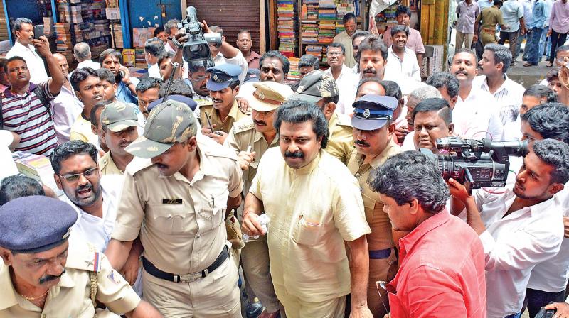 Sudhakaran, lodged in prison at Bengaluru, brought to the court amidst tight security on Tuesday. (Photo: DC)