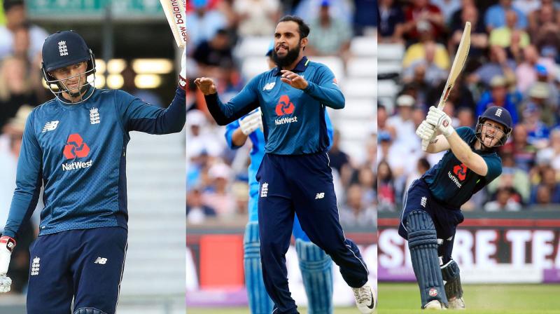 Joe Root (100 not out), Eoin Morgan (88 not out) and Adil Rashid (3/49) played pivotal roles as England beat India in Leeds to clinch the three-match series 2-1. (Photo: AP /AFP)