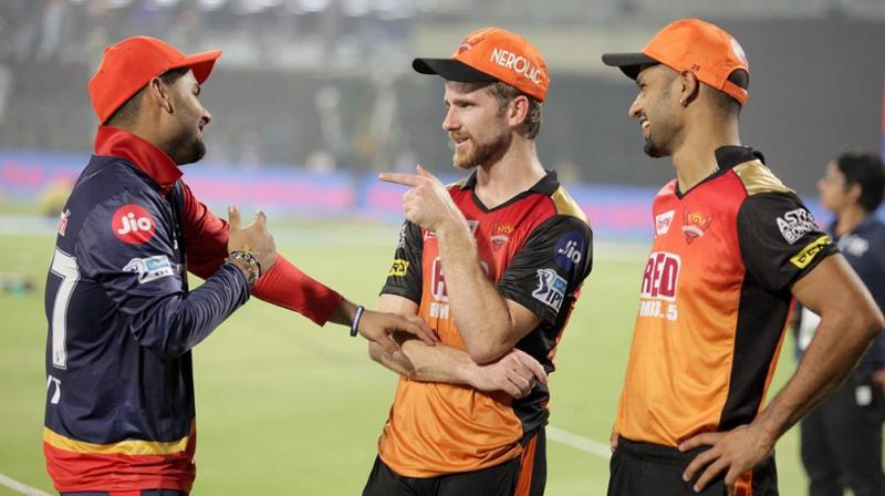 Rishabh Pants explosive 128 not out off 63 balls went in vain as Sunrisers Hyderabads Kane Williamson and Shikhar Dhawan knocked Delhi Daredevils out of IPL 2018. (Photo: BCCI)