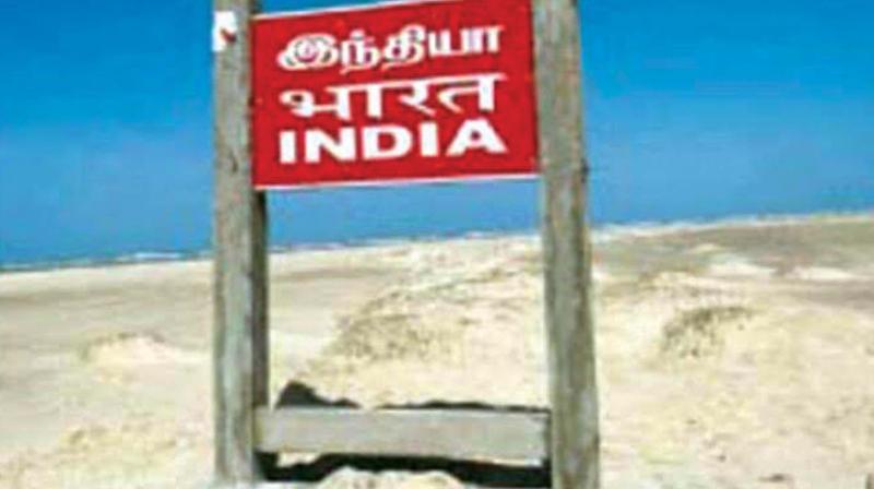 India has installed its territorial sign board on the fifth of these chain of islets comprising Adams Bridge off Dhanushkodi. (Photo: DC)
