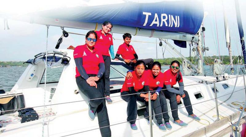 The six-member Navika Sagar Parikrama, during their 254-day expedition.