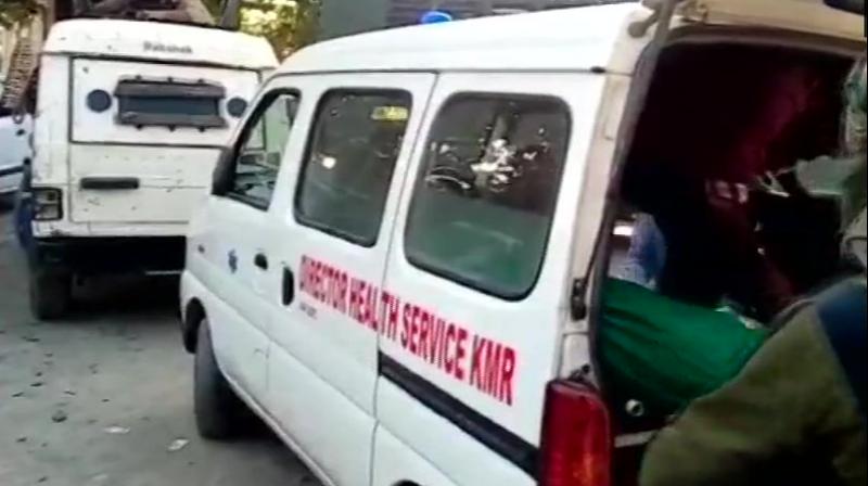 Four policemen on board the vehicle were injured. They were rushed to a nearby hospital where all of them succumbed, the officials said. (Photo: Twitter | ANi)