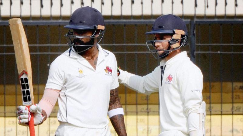RP Singh, Chintan Gaja and Rujul Bhatt picked two-two wickets each while Rush Kalaria and Hardik Patel scalped a wicket each, for Gujarat. (Photo: PTI)