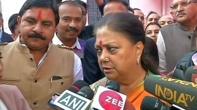 To set an example for future its important that EC takes cognisance of this kind of language, Rajasthan Chief Minister Vasundhara Raje said. (Photo: ANI)
