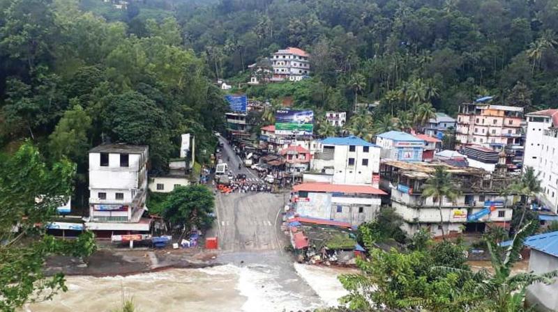 Cheruthony River overflowing on Saturday inundated town bus stand (Photo: DC)