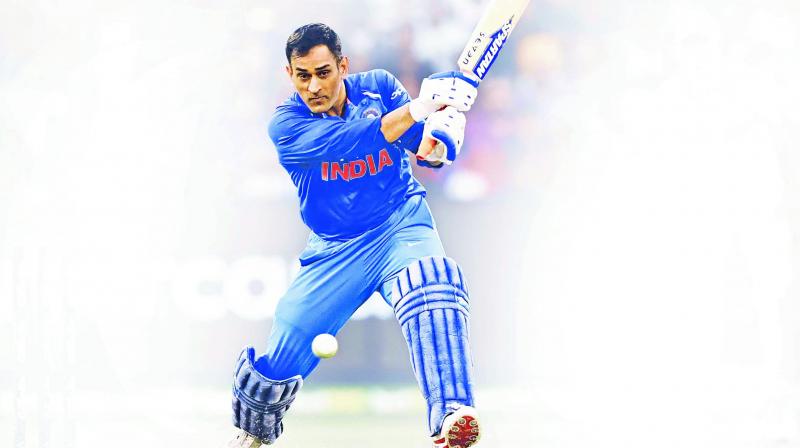 MS Dhoni en route to his match-winning knock of 87.  (Photo: AFP)