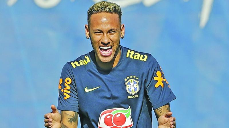 Neymar during a training session. (Photo: AP)