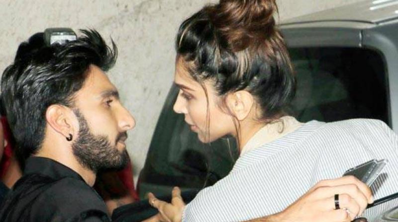 Ranveer Singh and Deepika Padukone snapped after an event.