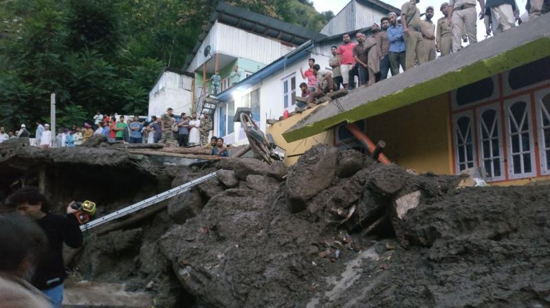 Devastation caused by flash floods in the impact of cloudburst at Thathri in Jammu and Kashmirs Doda district on Thursday. (Photo: DC)