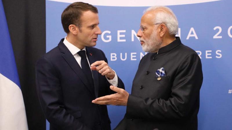 Frances President Emmanuel Macron and Prime Minister Narendra Modi speak during a bilateral meeting on the second day of the G-20 Leaders Summit in Buenos Aires on December 1, 2018 (Photo: AFP)