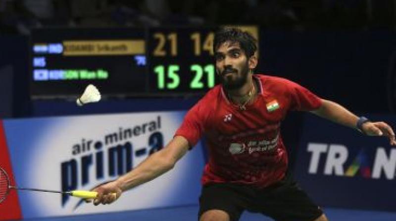 Ace Indian shuttler Kidambi Srikanth made an exit from the ongoing Hong Kong Open after being beaten by Kenta Nishimoto of Japan in the quarter-final of the mens singles event on Friday. (Photo: AP)