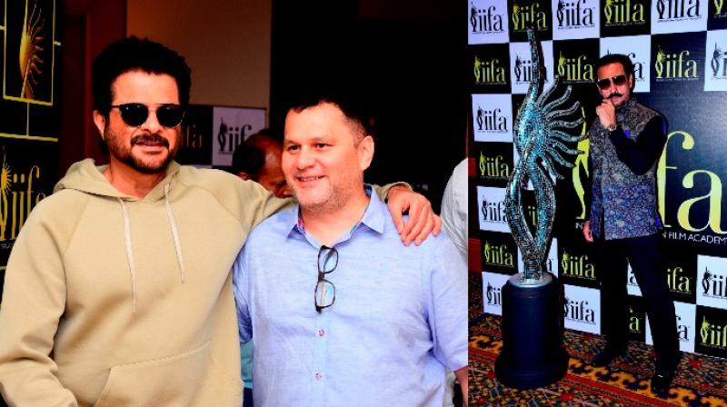 Anil Kapoor with the Director of Wizcraft International Andre Timmins(L) and Gulshan Grover.