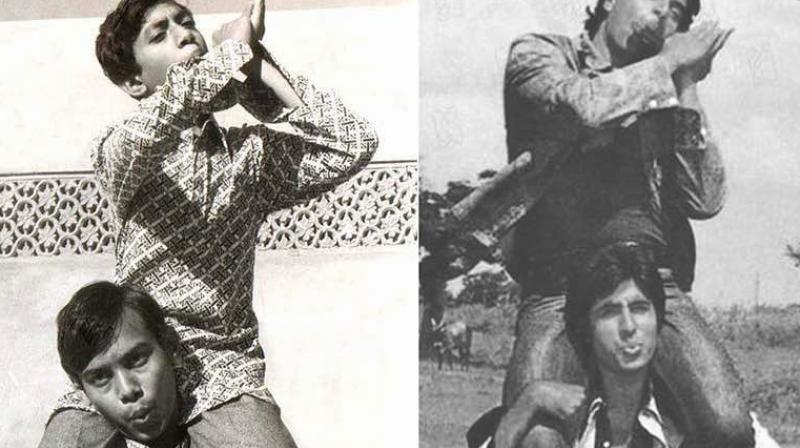 Irrfan Khan striking the Amitabh Bachchan pose.