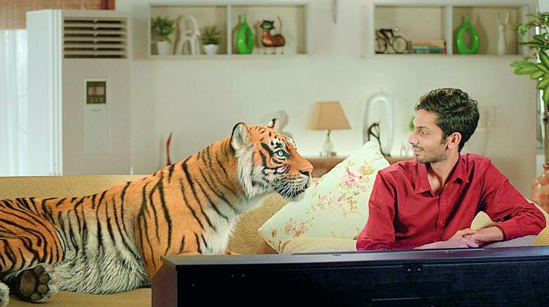 In the video, Anirudh is seen composing music for the movie alongside a tiger which is completely created through CG.