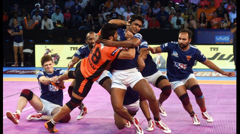 U Mumba now have 24 points from 10 games and are fourth in Zone A whereas Haryana Steelers are fourth with 23 points from seven games. (Photo: PTI)