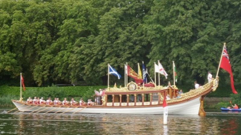 Queen Elizabeth IIs stately royal barge \Gloriana\.  (Photo: Instagram / judith_plumduff)