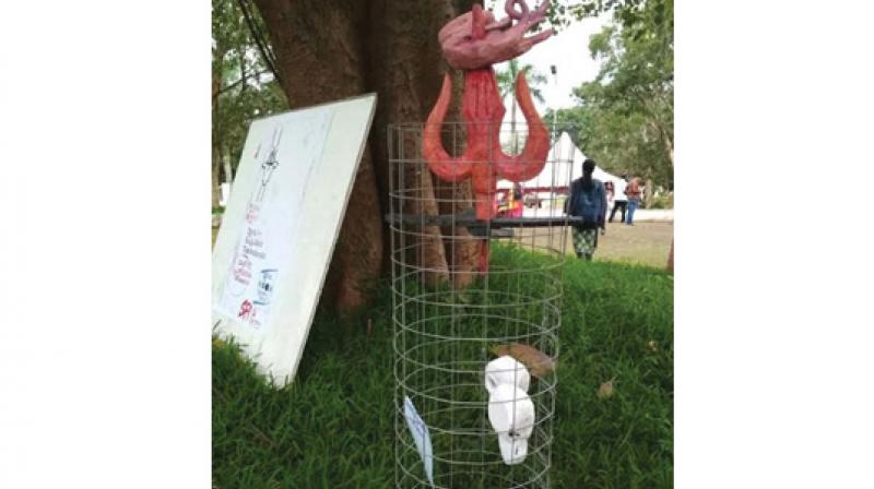 Art installation at CU campus in protest against growth of fascism in country.	(Photo: DC)