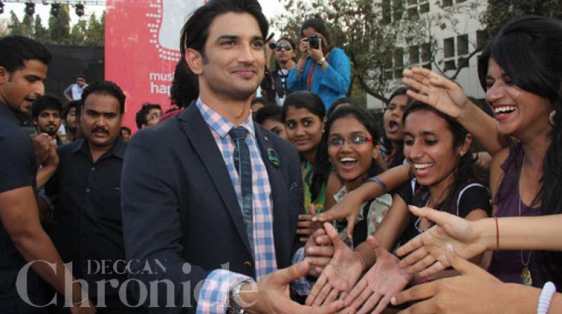 Sushant Singh Rajput during an event before the release of hi hit movie MS Dhoni.