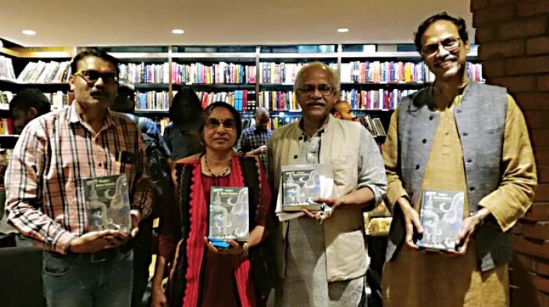 ATREE scholar Dr Sharachchandra Lele (right) at the launch of the book Indias Water Futures, Emerging Ideas and Pathways