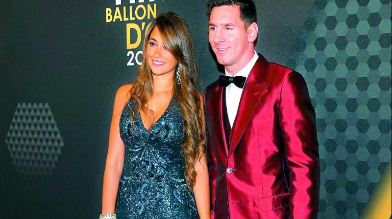 Antonella Roccuzzo with husband Lionel Messi.