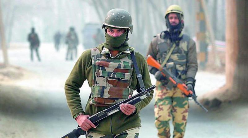 Soldiers patrol in Kashmir. (Photo: AP)