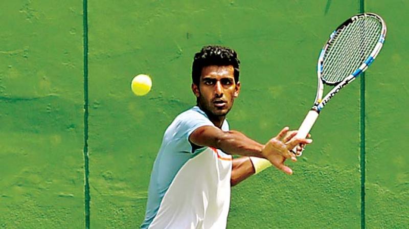 Prajnesh Gunneswaran en route to his win on Tuesday (Photo: SHASHIDHAR. B)