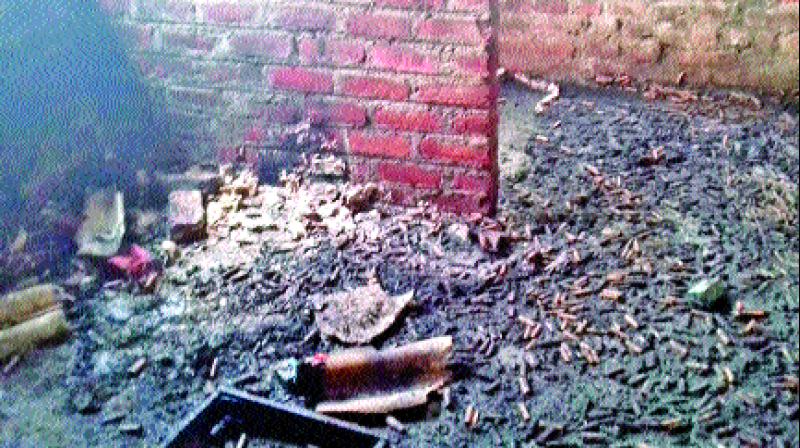 The house where the blast occurred at Pathuvai Nagar in Tiruvallur Colony near Sivakasi. (Photo: DC)
