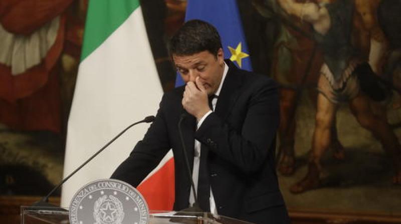 Italian Premier Matteo Renzi speaks during a press conference at the premiers office Chigi Palace in Rome. (Photo: AP)
