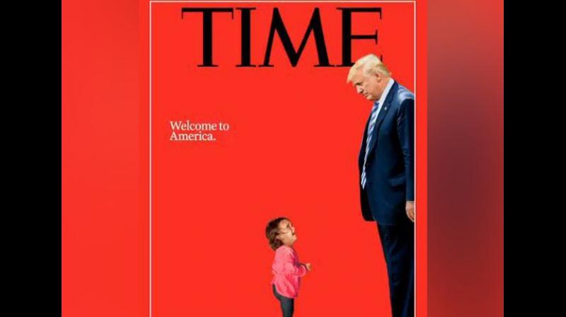 The powerful original photograph, taken at the scene of a border detention by Getty Images photographer John Moore, became one of the iconic images in the flurry of media coverage about the separation of families by the Trump administration. (Photo: @ANI/Twitter)