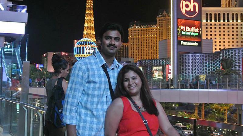 Srinivas Kuchibhotla, left, poses for photo with his wife Sunayana Dumala in Las Vegas. (Photo: AP)