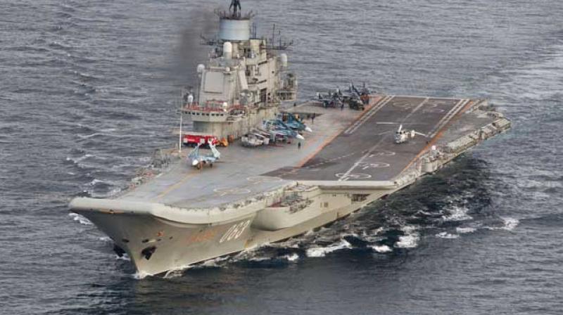Russias sole aircraft carrier Admiral Kuznetsov will join other vessels already off Syrian coast. (Photo: AFP)